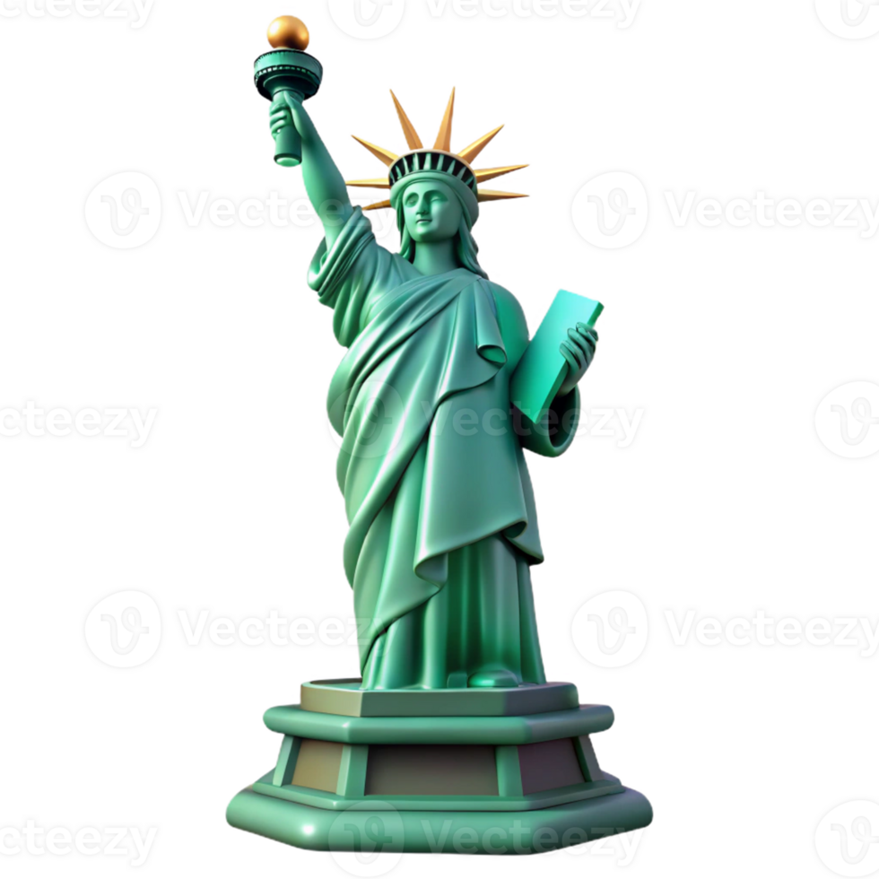 Realistic Liberty statue design for historical and travel themes. png