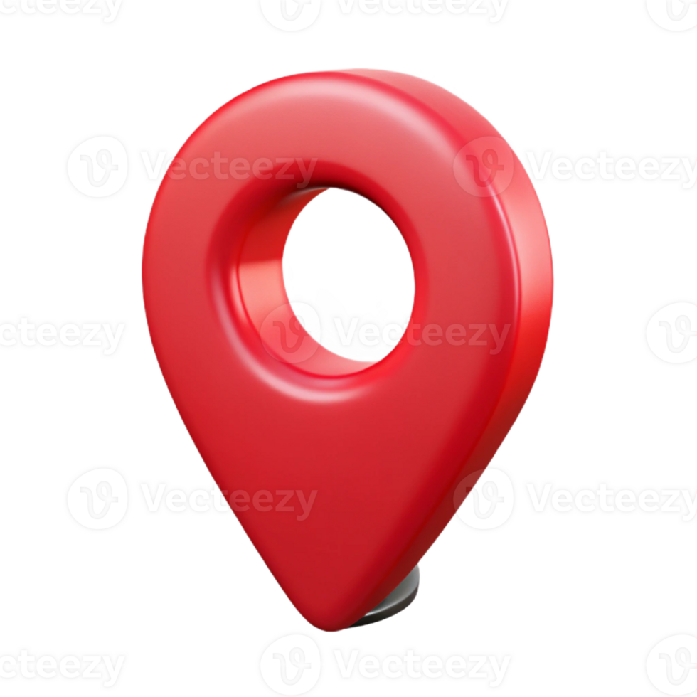 Realistic location pin icon for navigation and mapping themes. png