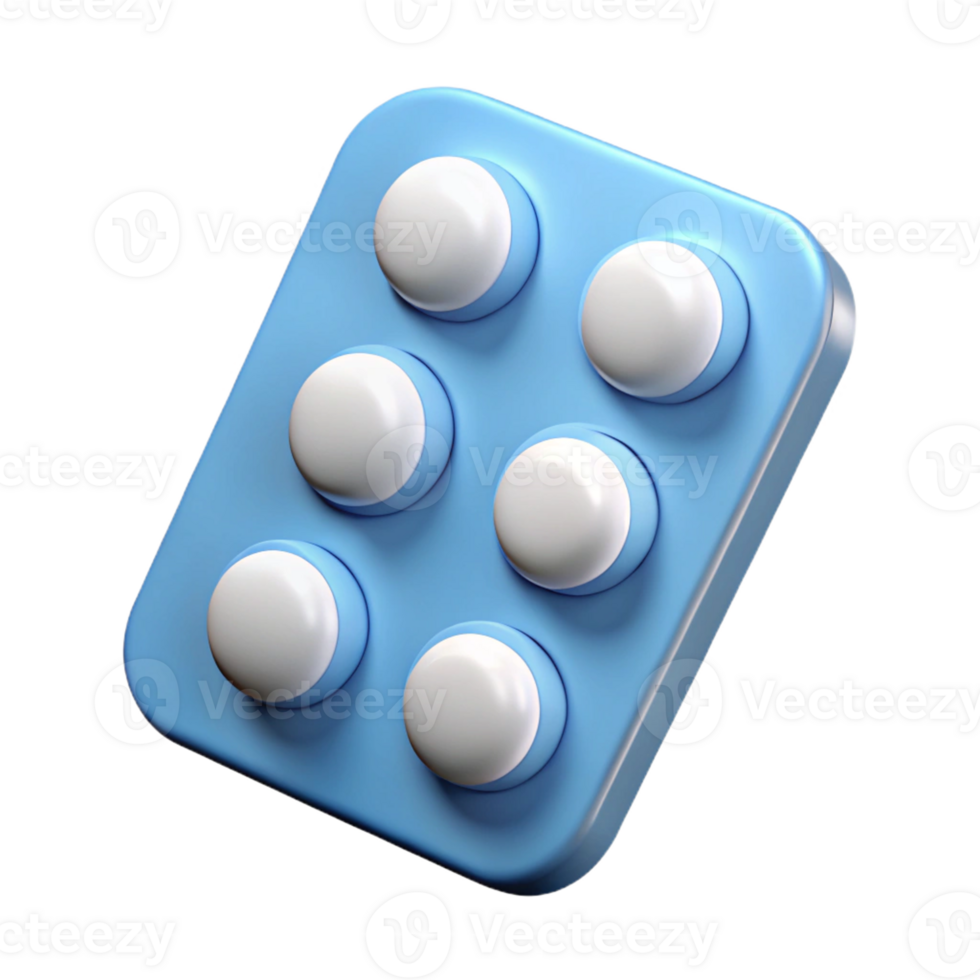 Realistic pill pack icon for healthcare and pharmaceutical themes. png