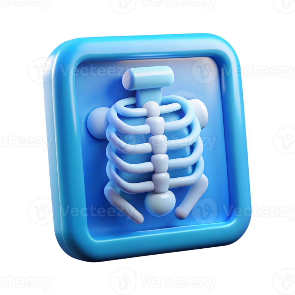 Realistic X-ray image icon for medical themes. png