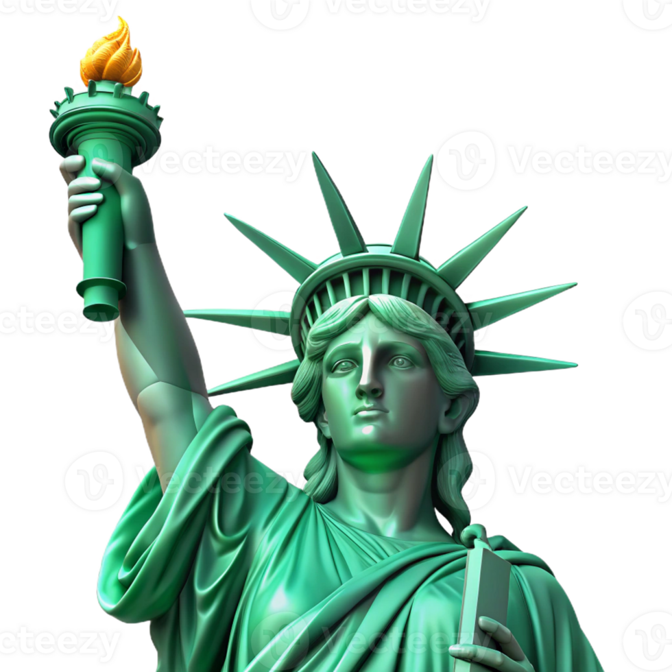 3D Statue of Liberty icon with detailed pedestal. png