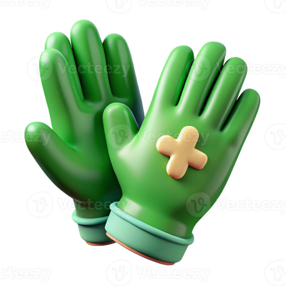 Realistic medical gloves icon for healthcare and safety themes. png