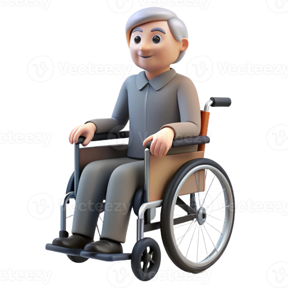 Realistic wheelchair icon for healthcare and accessibility themes. png
