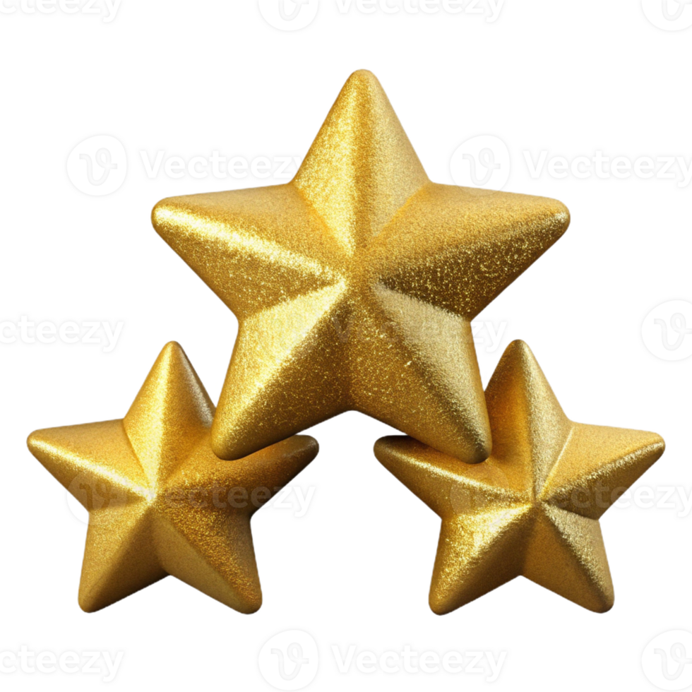 Realistic star icon for awards and festive themes. png