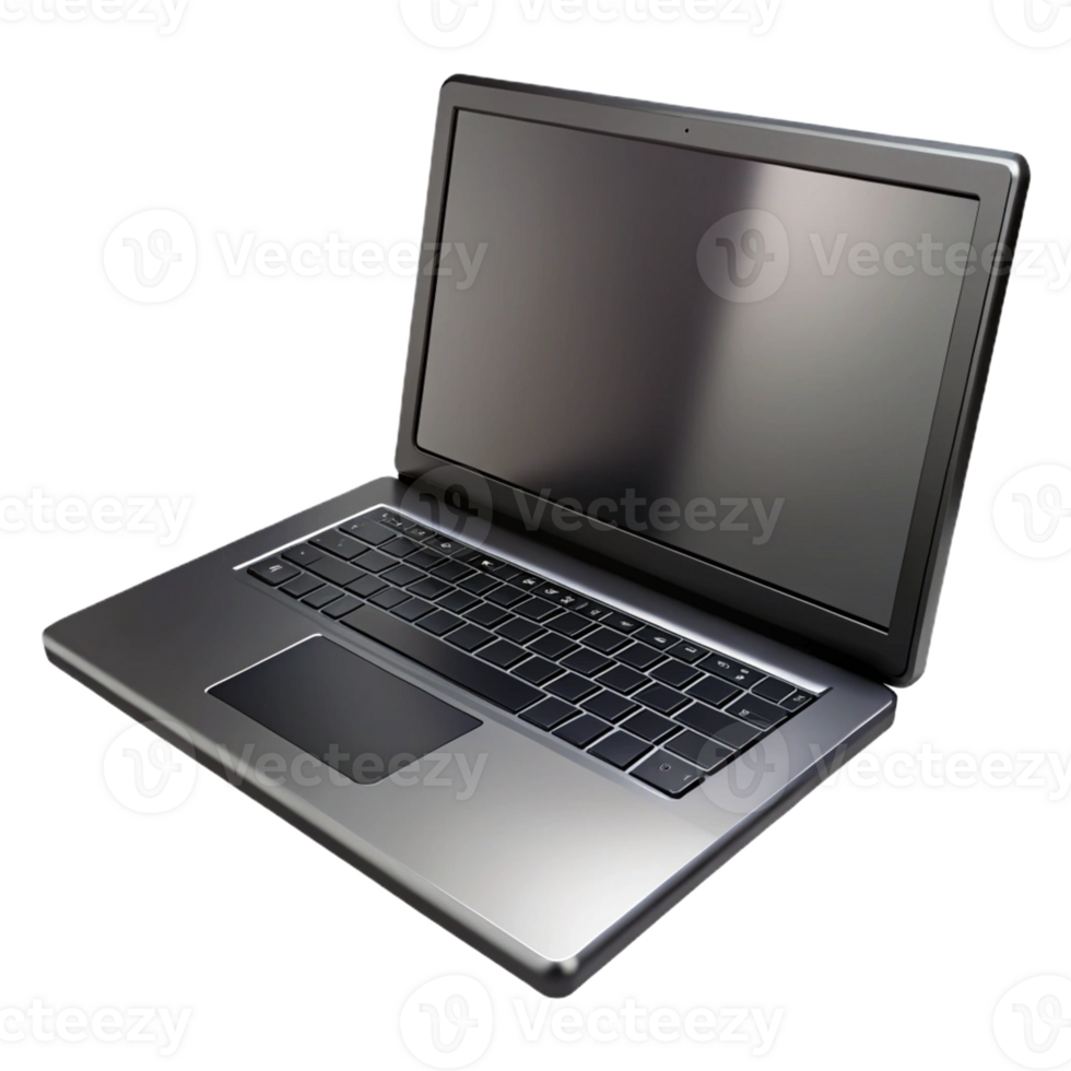 3D open laptop icon with realistic details. png