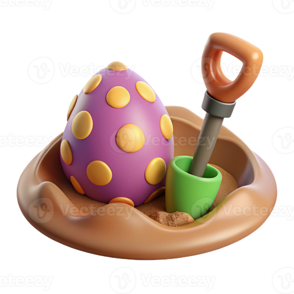 Decorative painted eggs in a festive basket. png