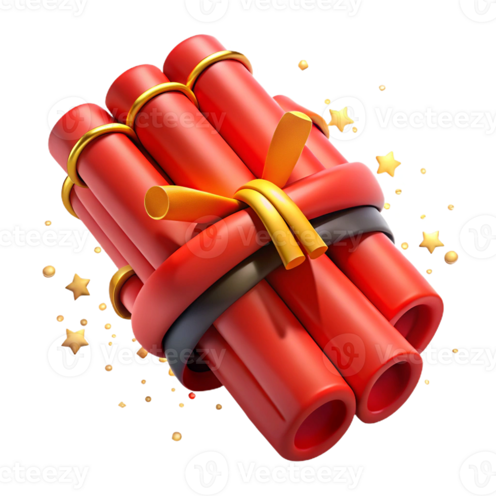 Explosive Bundle of Red Fireworks Sticks png