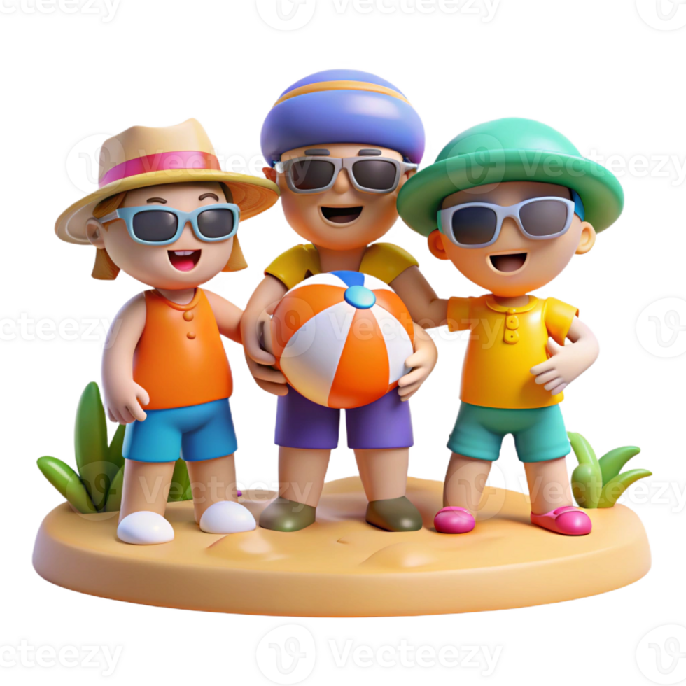 Vacationing Friends in Casual Summer Attire png