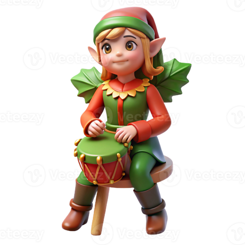 Holiday Elf Drumming Festive Tunes png