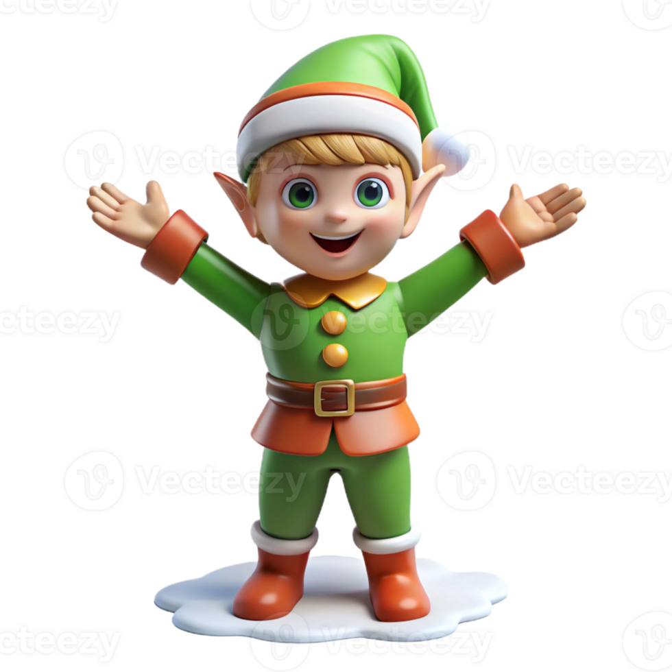 Joyful Elf Spreading Holiday Cheer png