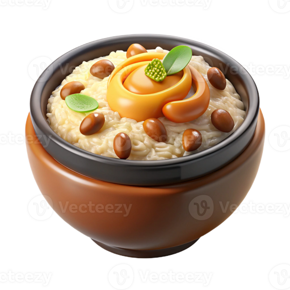 Traditional Bowl of Sweet Pongal Dessert png