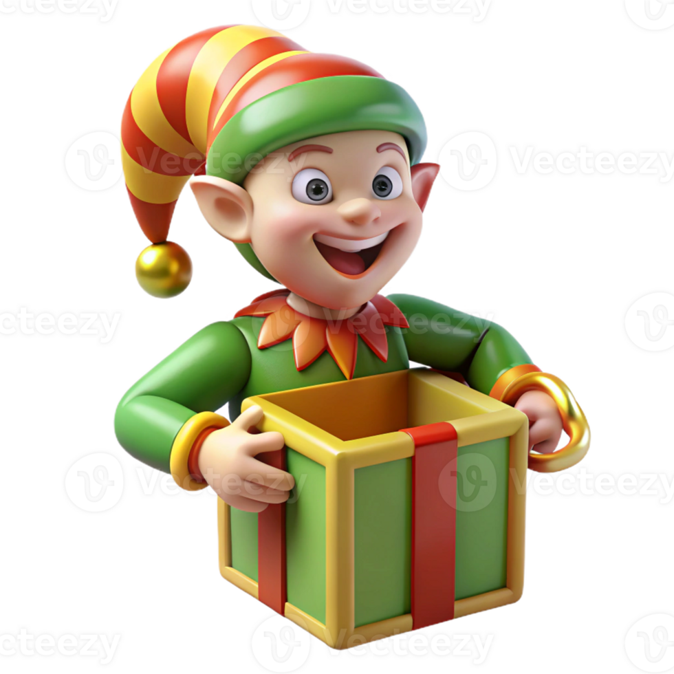 Christmas Elf Boy Delivering Gifts png