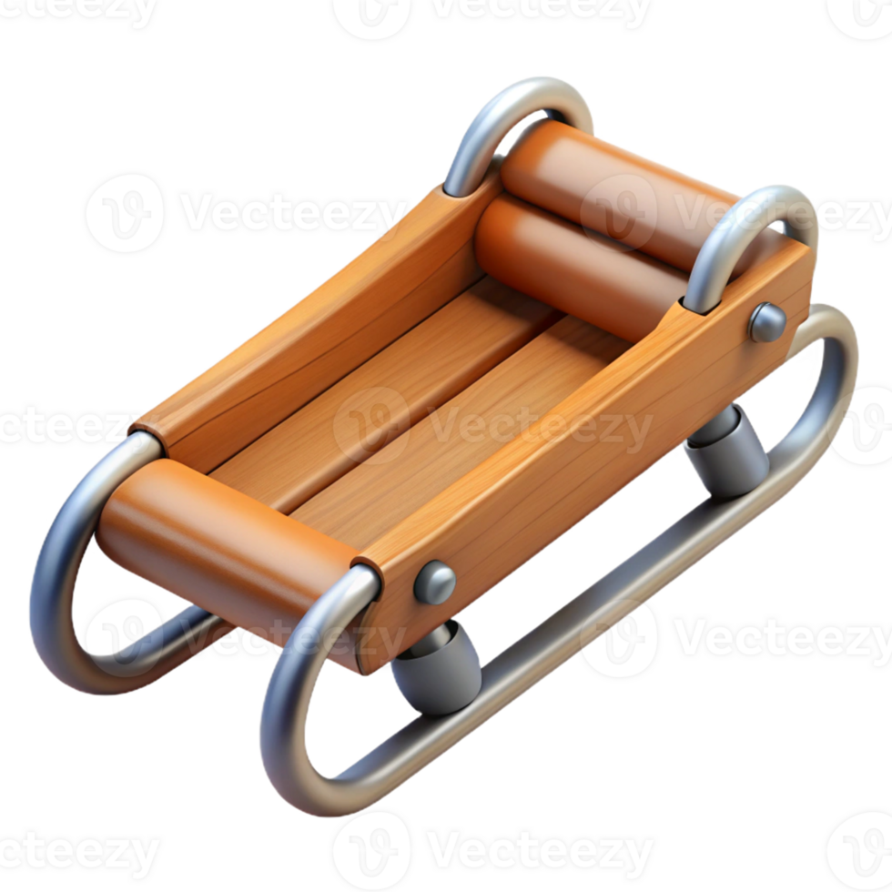 Classic Wooden Sled for Winter Fun png