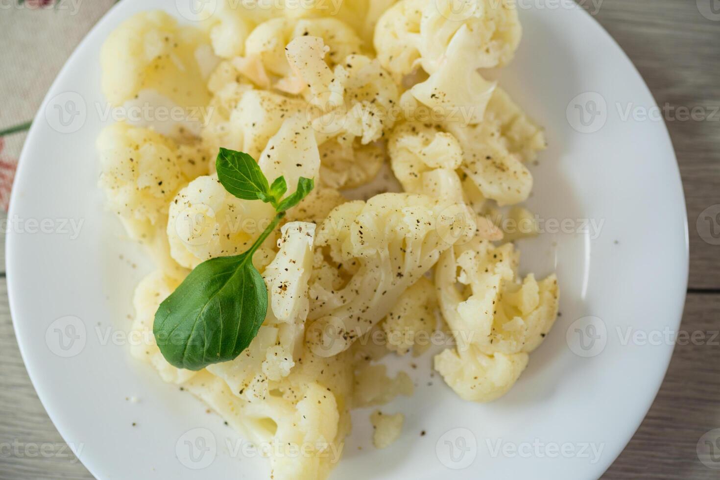 cauliflower steamed with spices photo