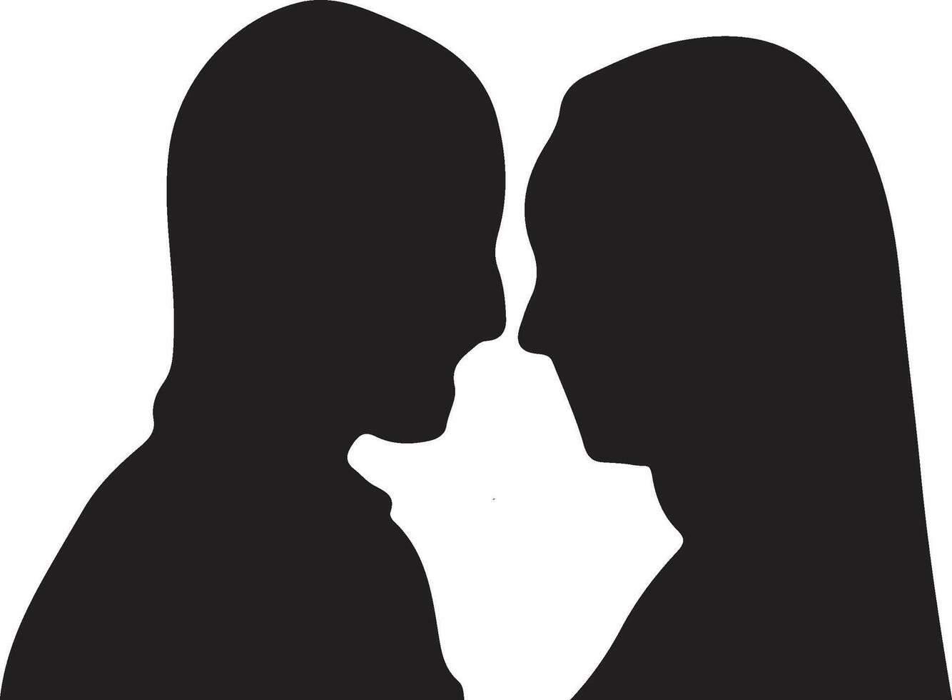 silhouette of a couple illustration vector
