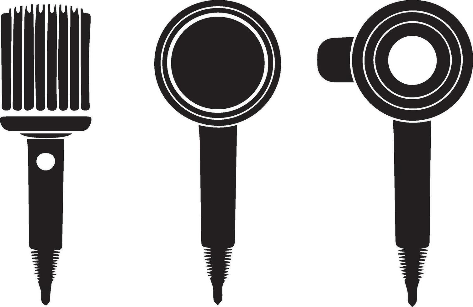 Most Premium Various Hair Dryer bundle Silhouettes design vector