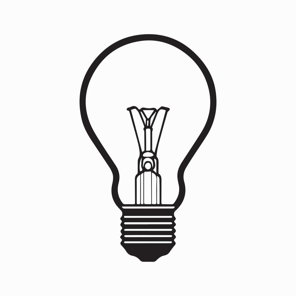 Simple Black Line Drawing of an Idea icon design vector