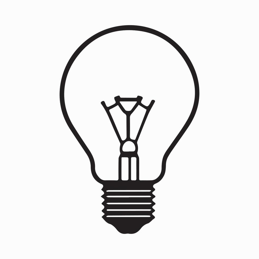 Simple Line Drawing of an Idea Light Bulb vector