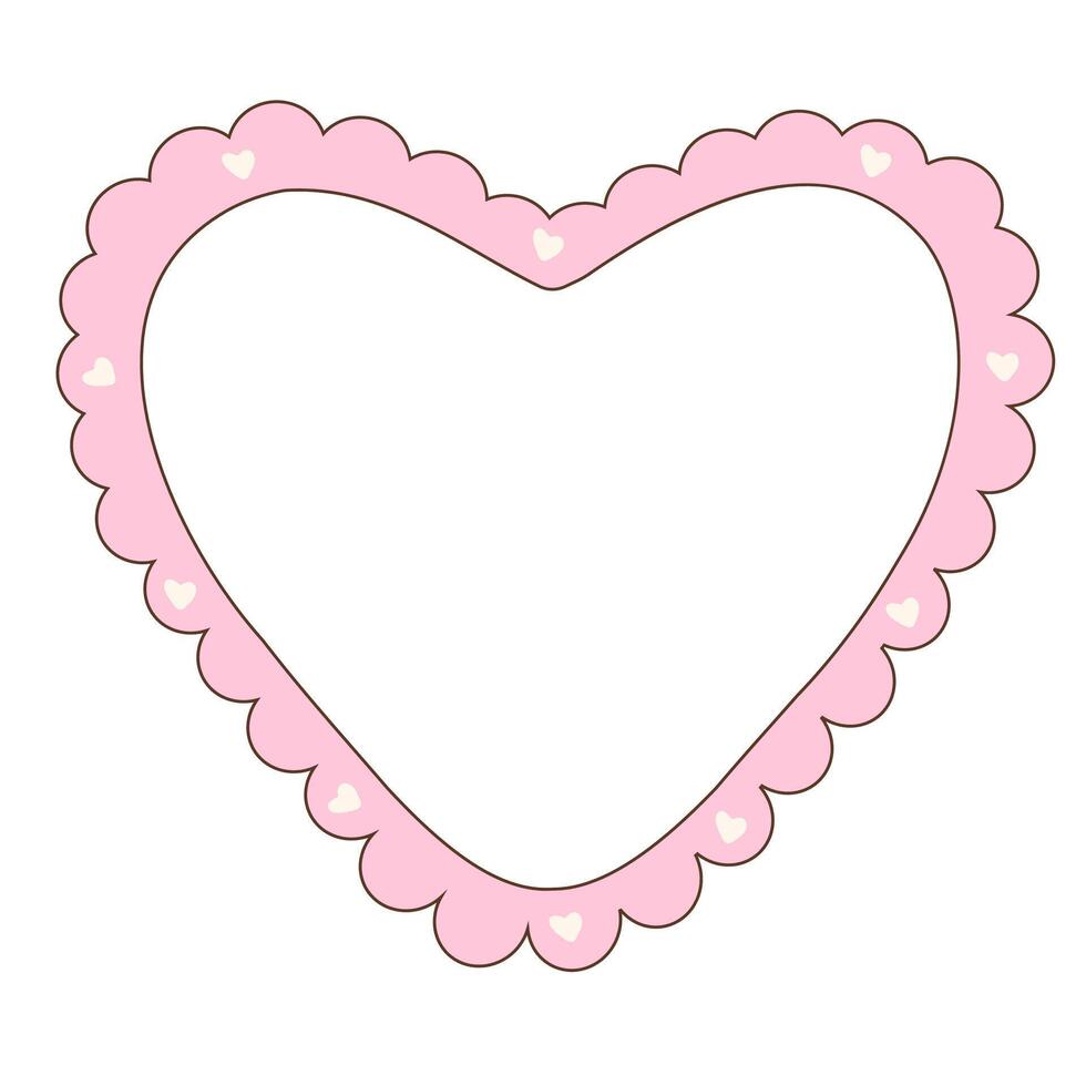 Pink Heart-Shaped Frame vector