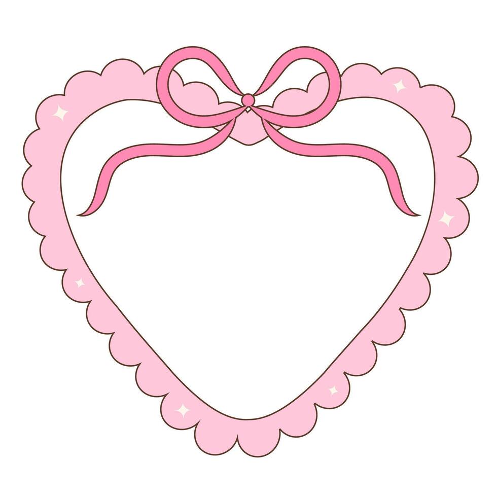 Decorative Heart Pink with Bow vector