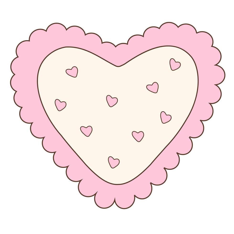 Scalloped Pink Heart illustration vector