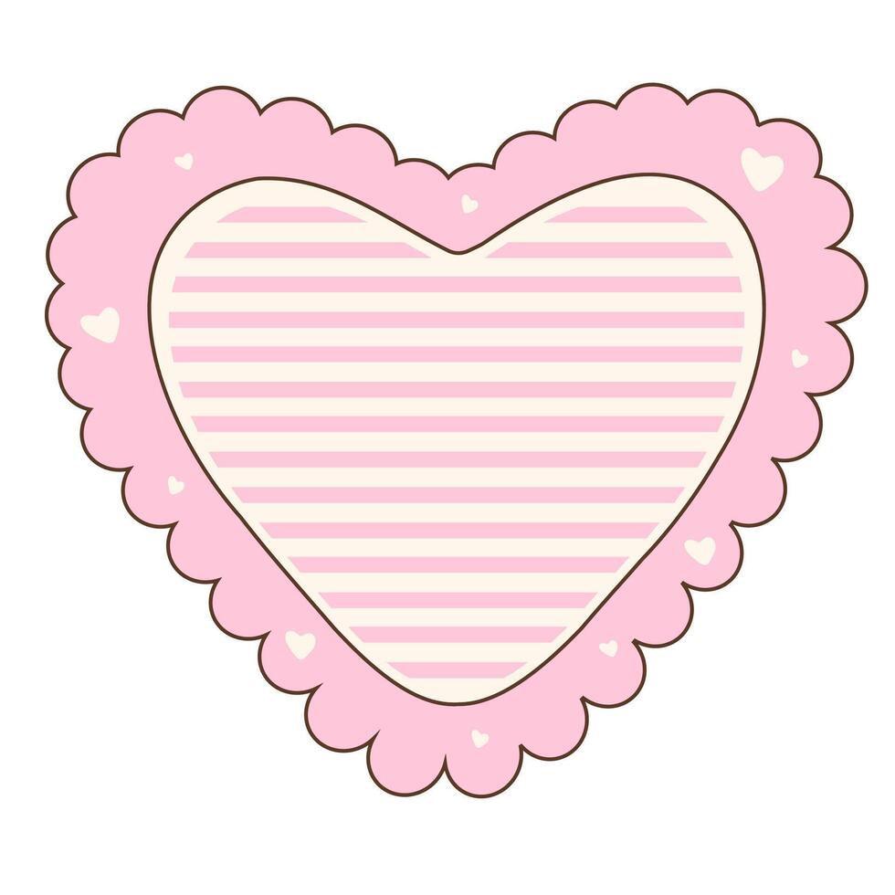 Pink Heart-Shaped Frame Graphic vector