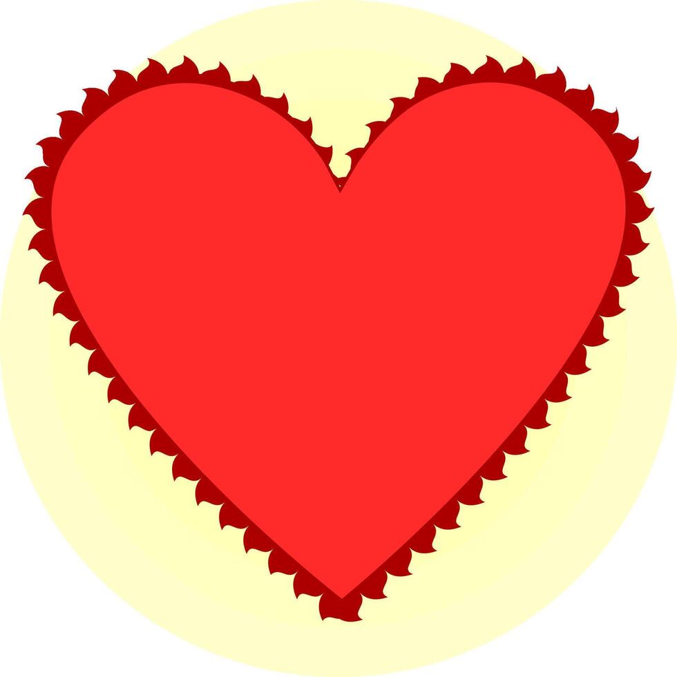 a red heart with a fire border vector