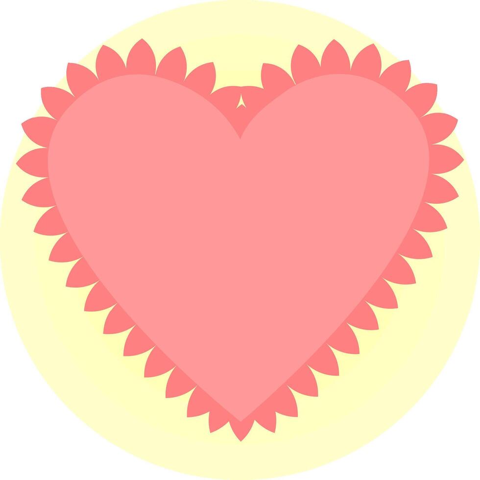 a heart shaped icon with a flower in the center vector