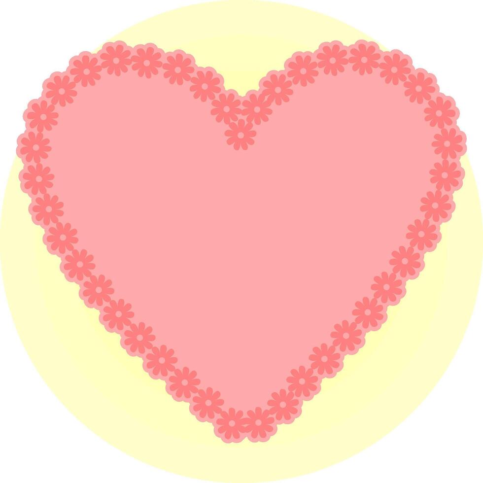 a pink heart with flowers on it vector