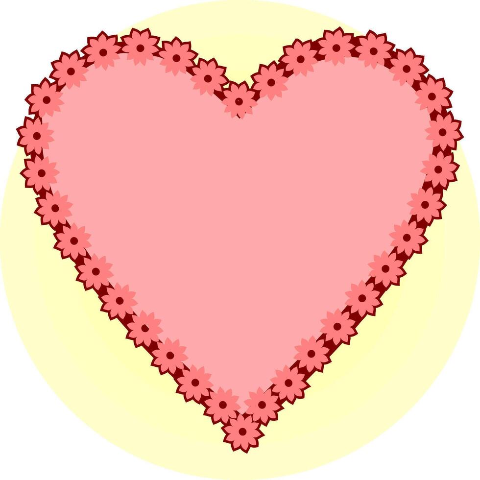 a heart shaped frame with flowers vector