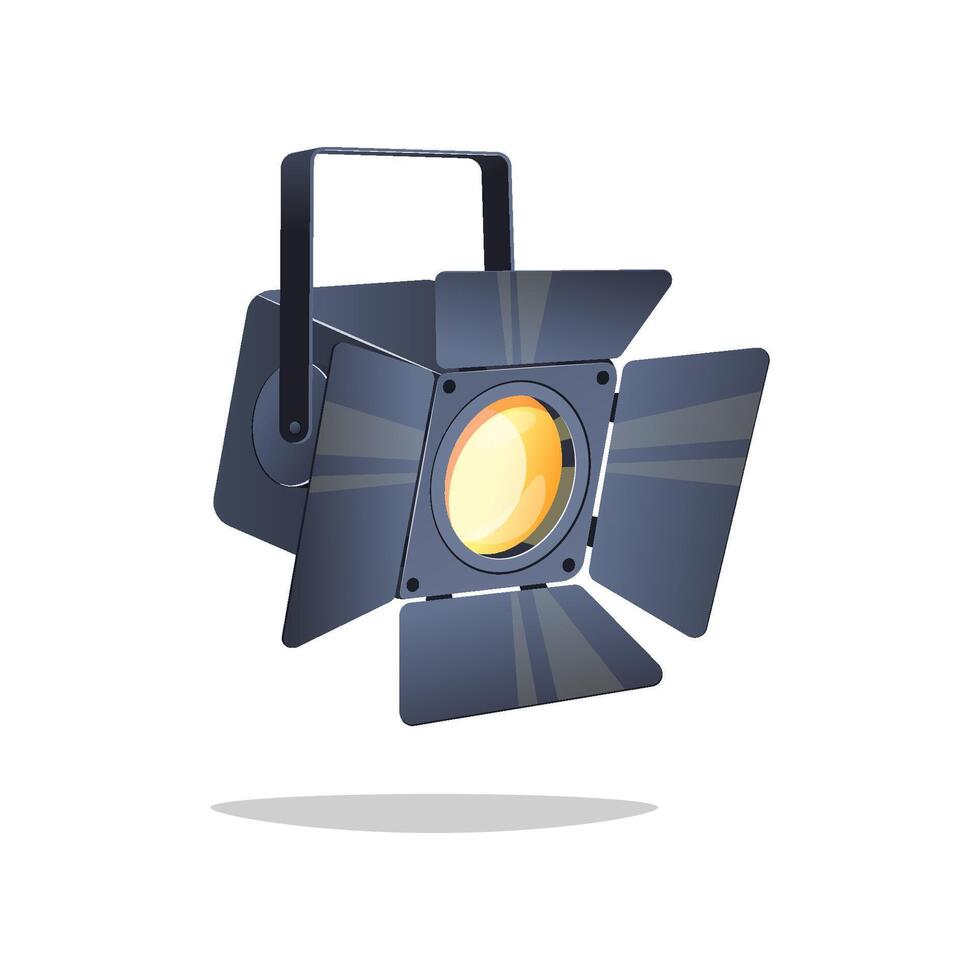 Movie spotlight Isolated on white background. Flood Lamp illustration. vector