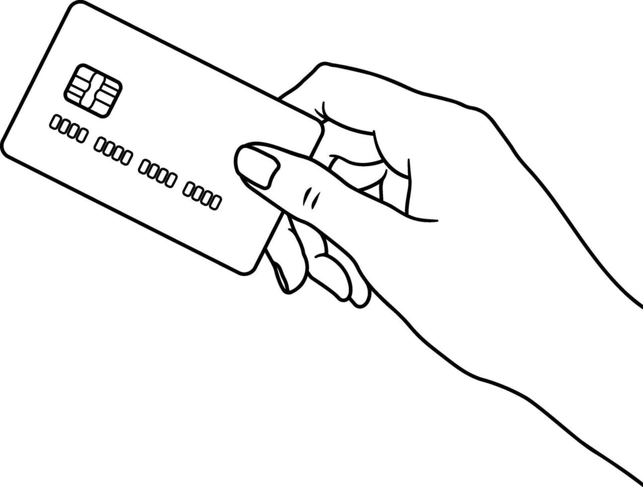 hand holding credit card or card payment without background vector