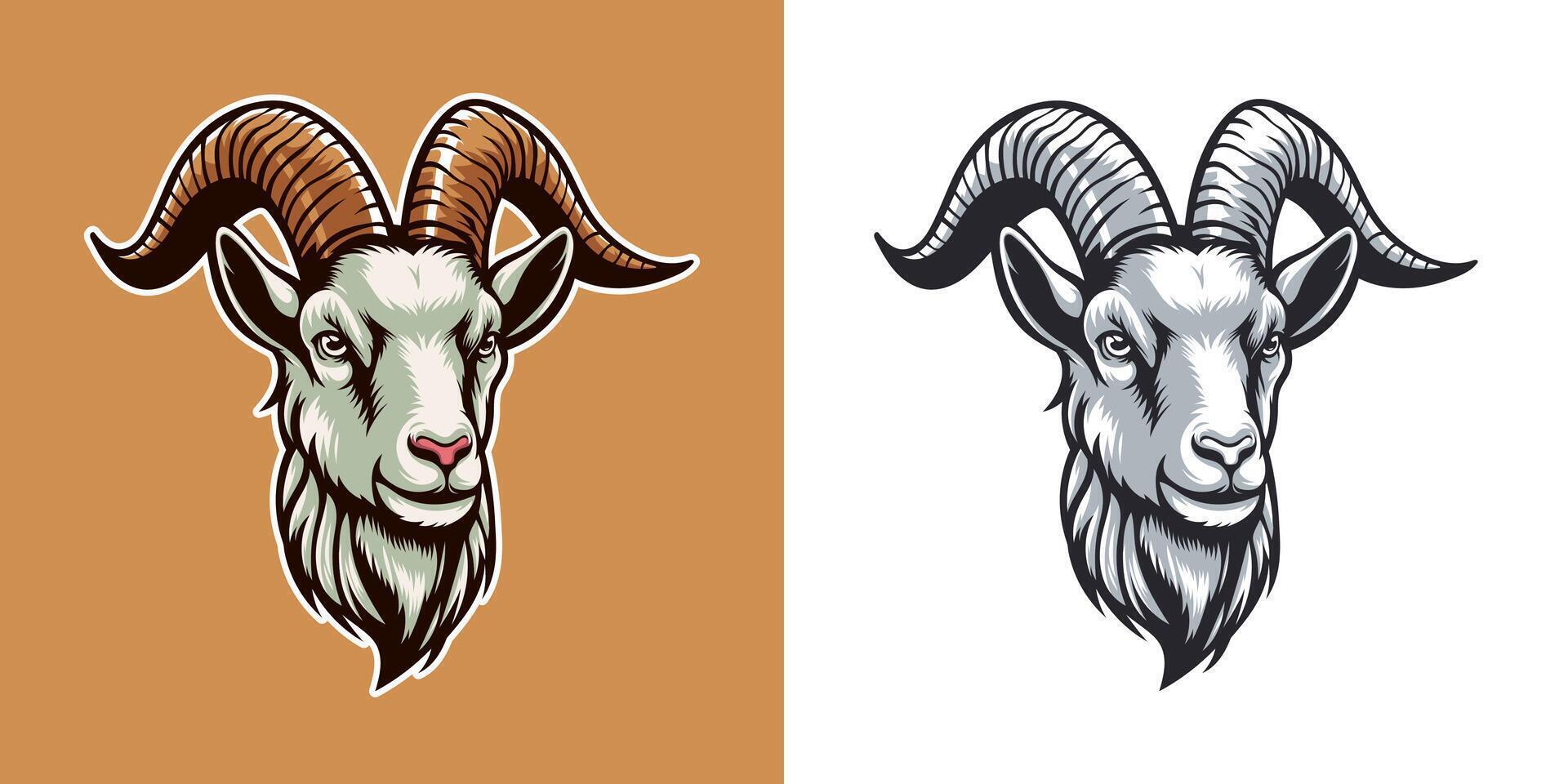 Goat Head Illustration vector