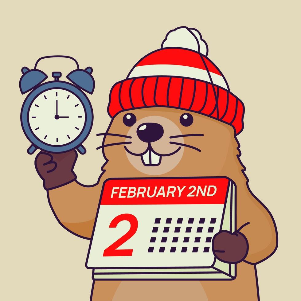 Groundhog Day Countdown February 2nd Reminder vector