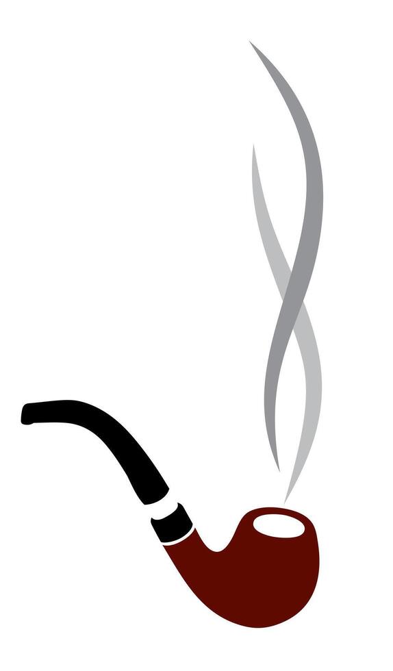 A logo of a tobacco tube with smoke. vector
