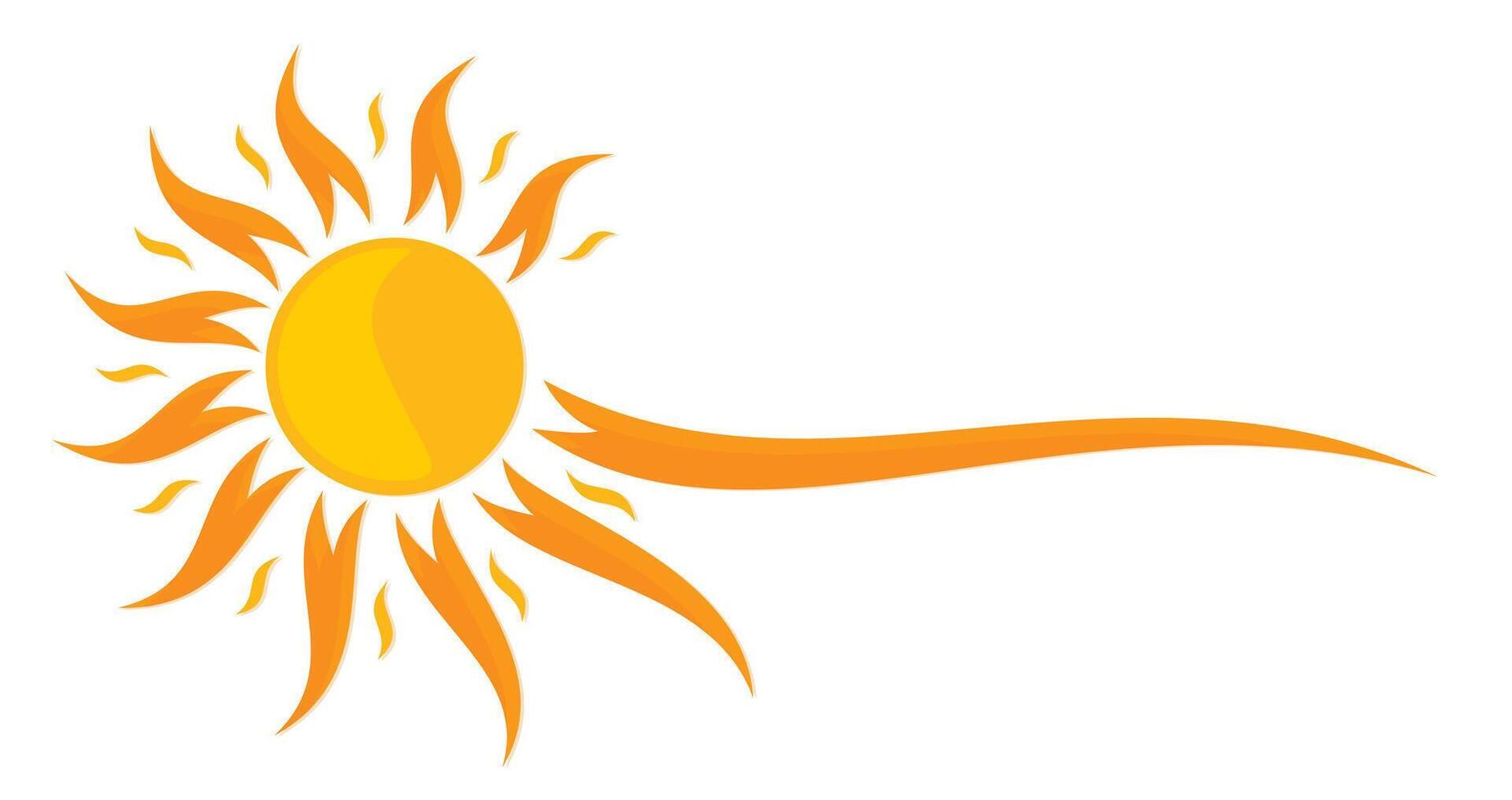 The Logo of bright summer stylized sun. vector
