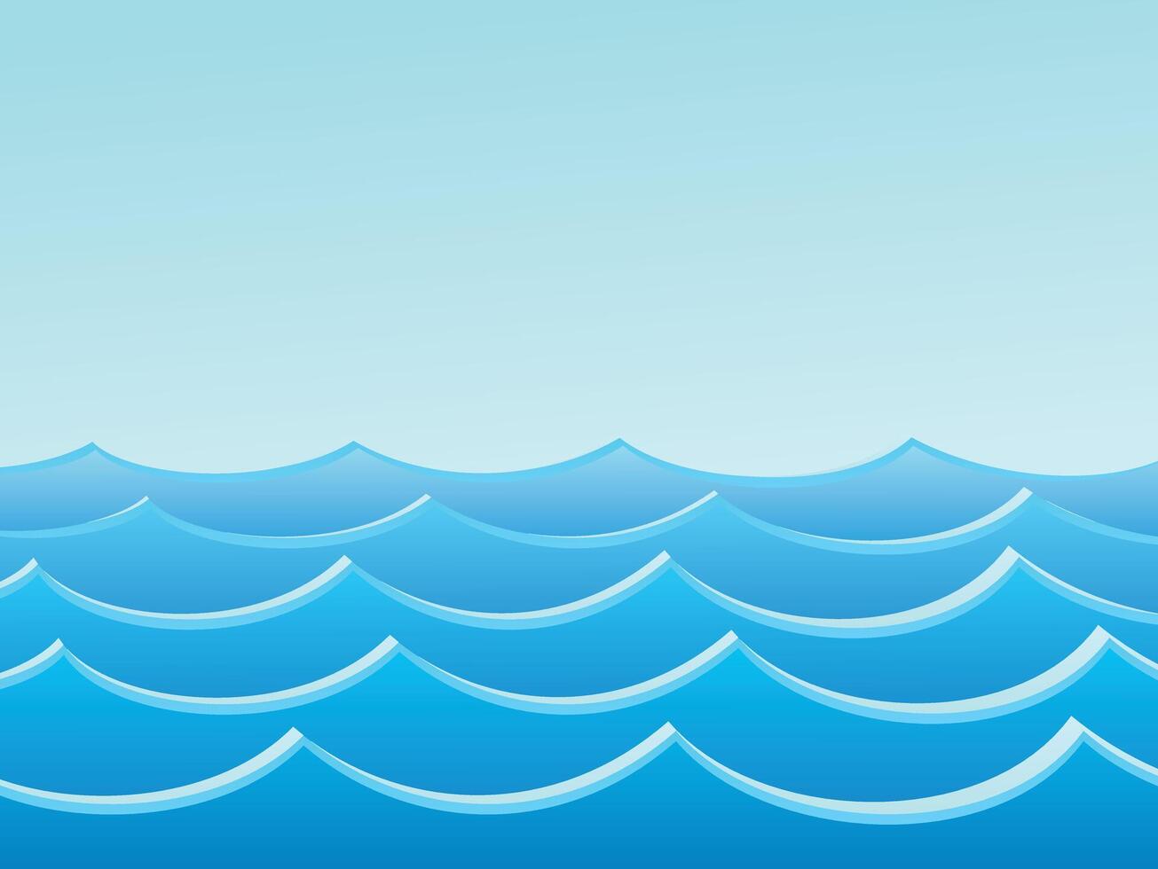 The seascape with a deep blue sea. vector