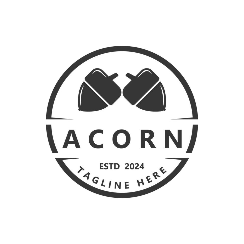 acorn logo design, emblem. badge vector
