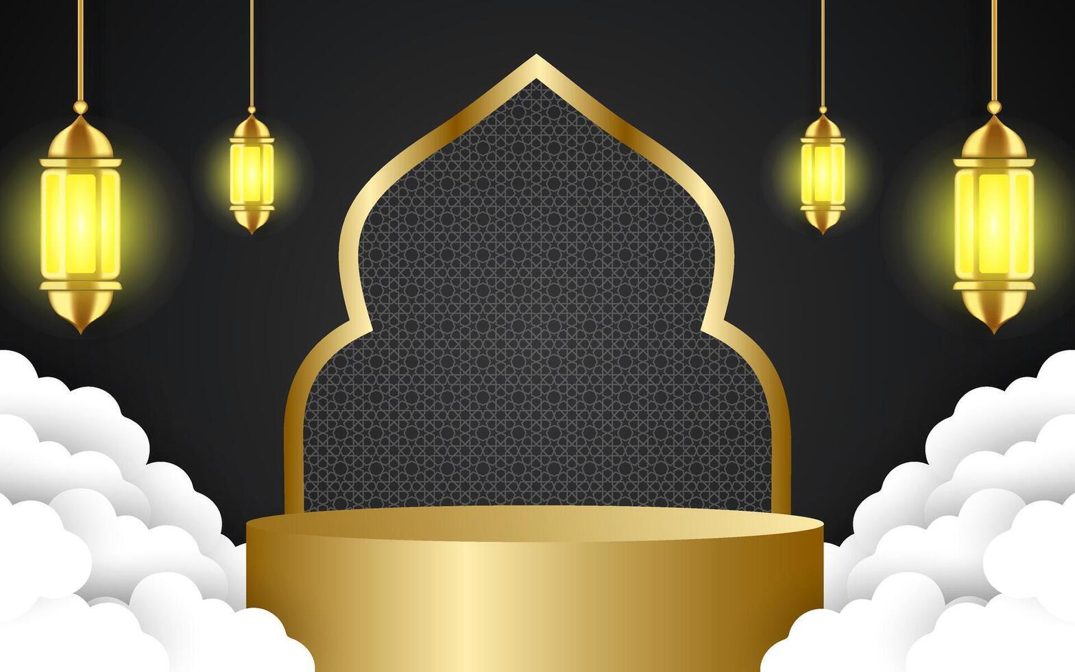 Modern Islamic holiday banner. vector