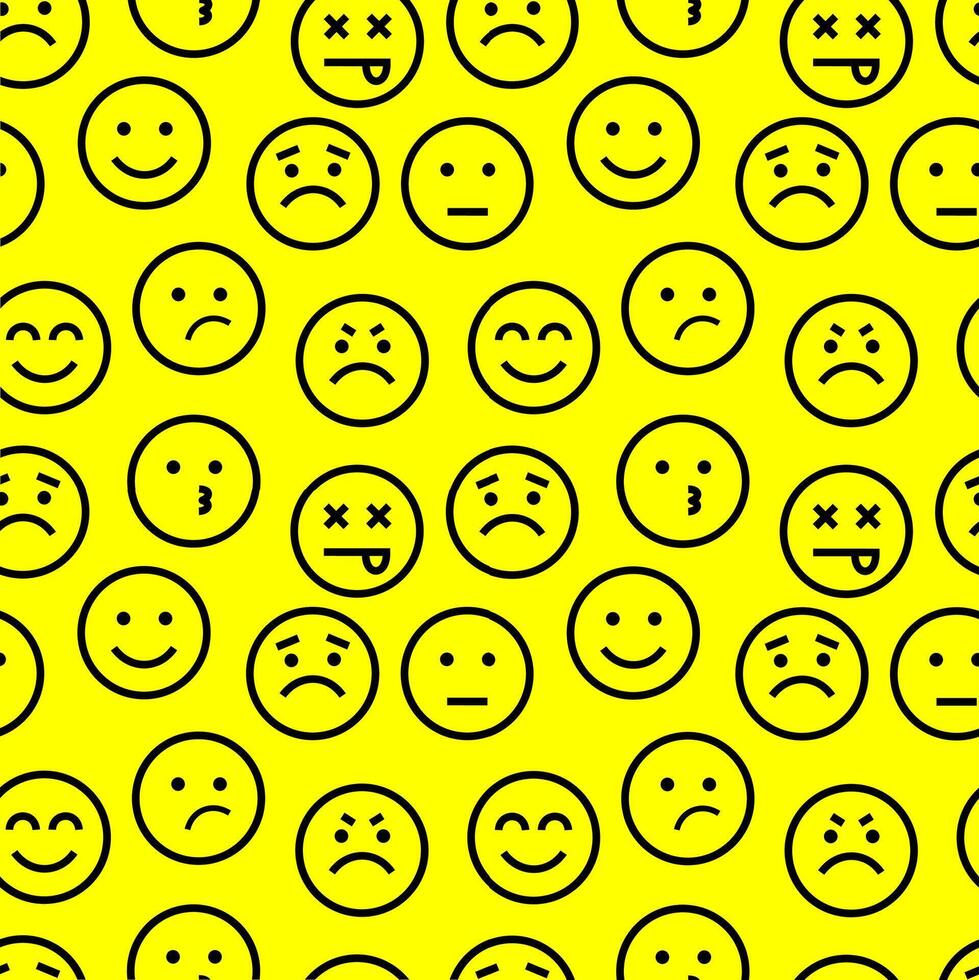 Yellow background with many faces or emoji vector