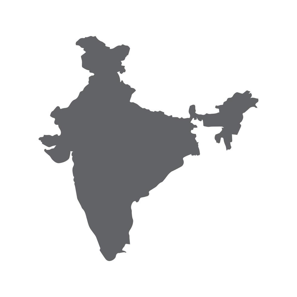 India Map - black World Map International template with High detailed isolated on white background vector