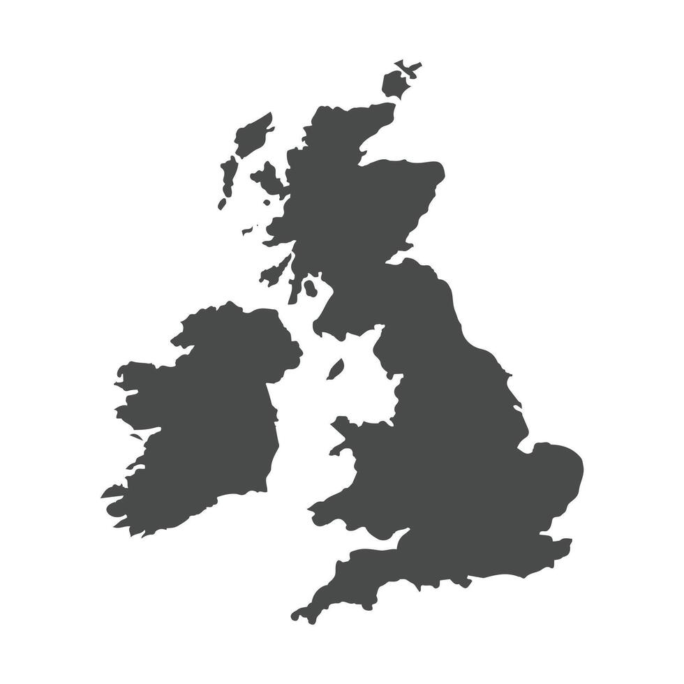 united kingdom map isolated on white background. for website layouts, reports, annual infographics, world,travel around the world, map silhouette backdrop vector