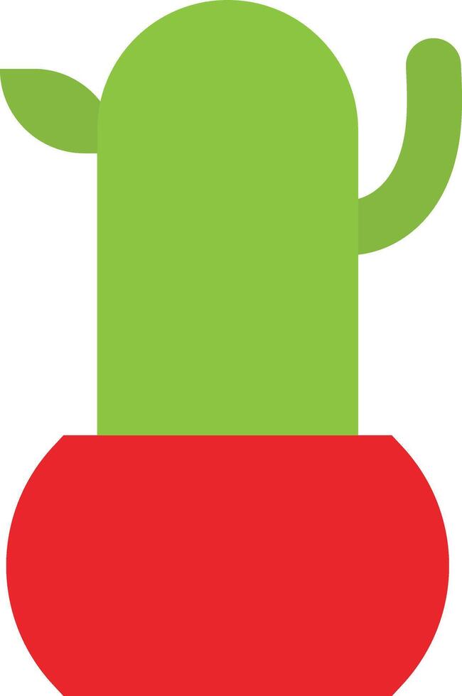 Stylized Cactus Graphic in Red Pot vector
