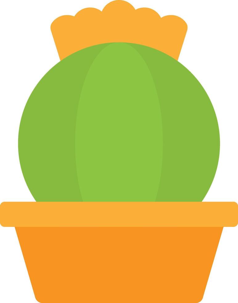 Illustration of a Green Cactus in a Pot vector