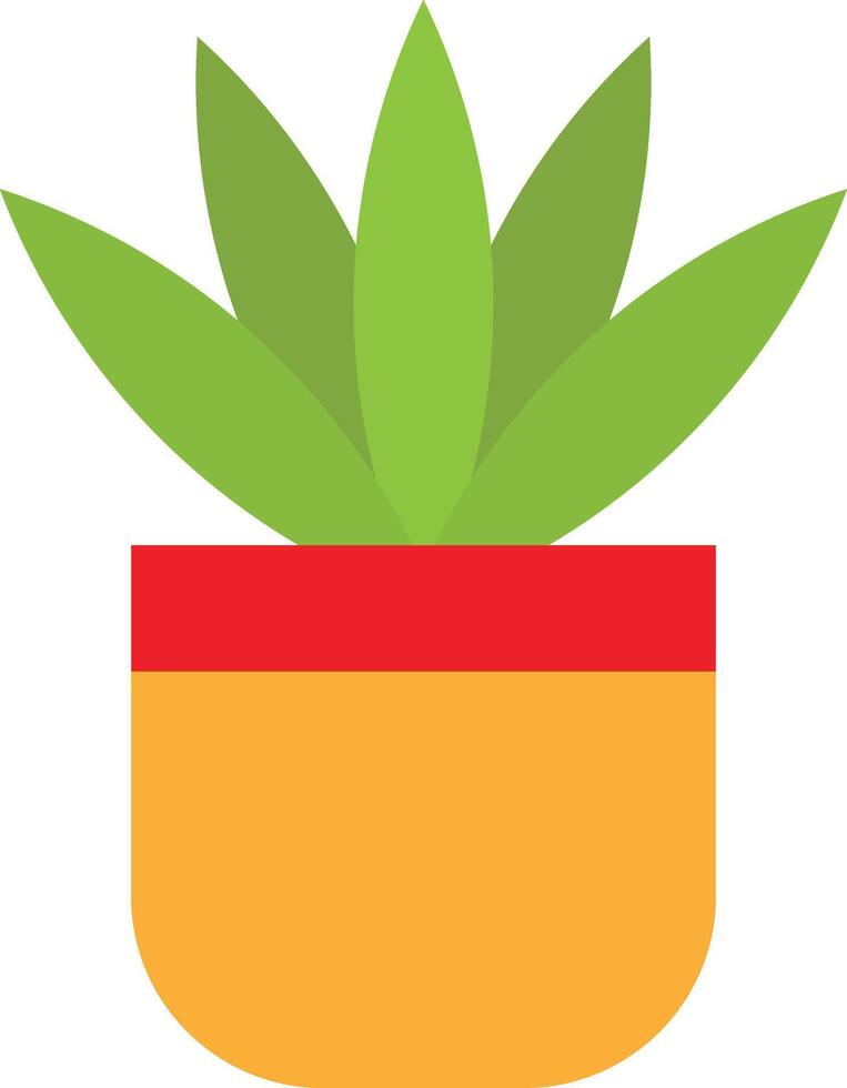 Flat Design Illustration of a Potted Plant Vegetarian vector