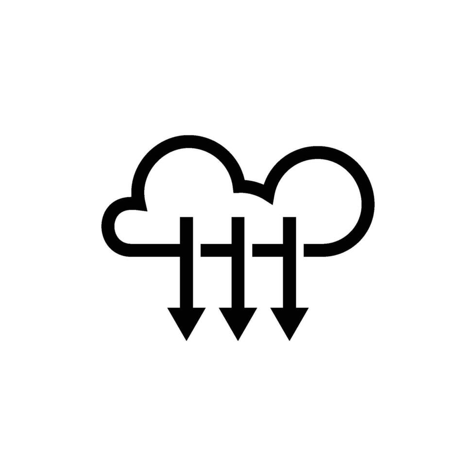 simple icon or logo of cloud triple down arrow vector