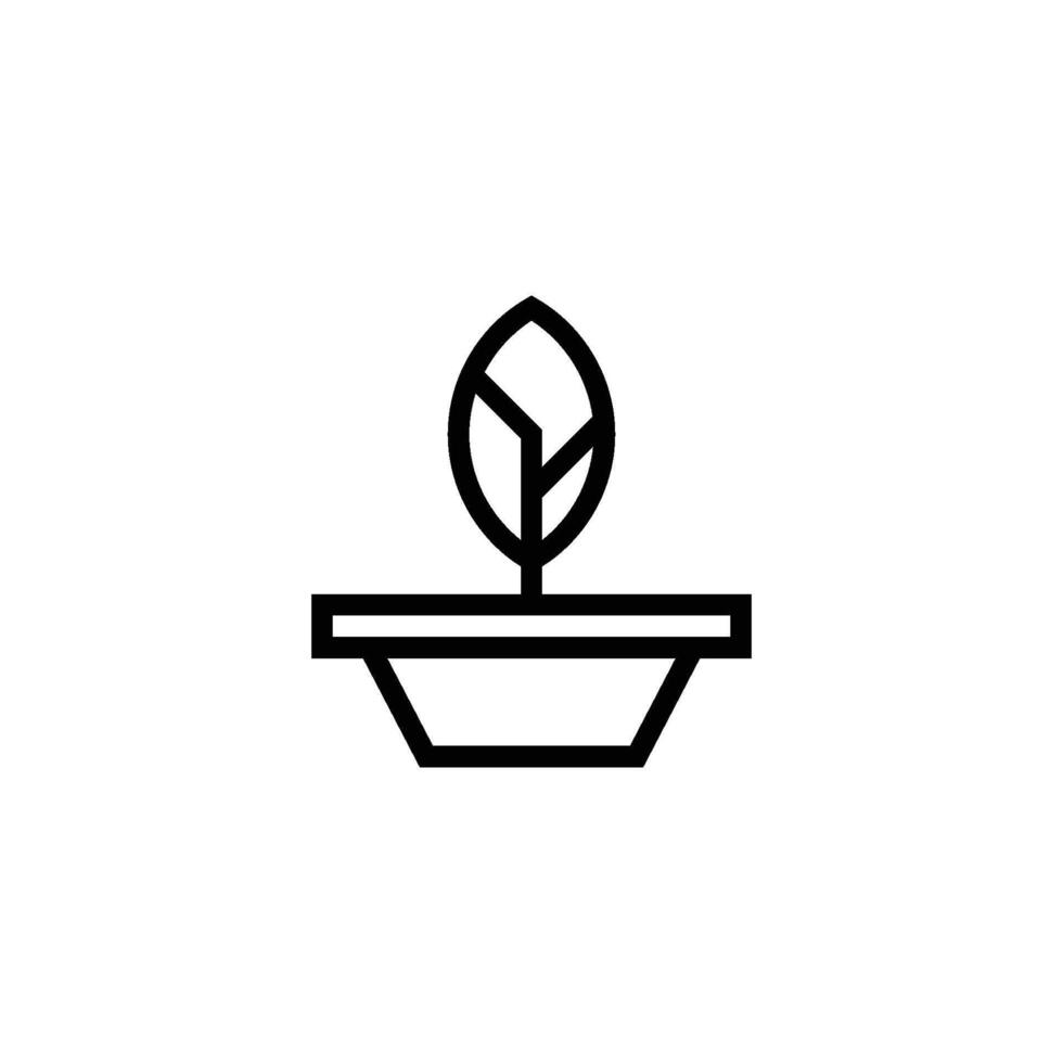 simple logo or icon of tree on the pot vector