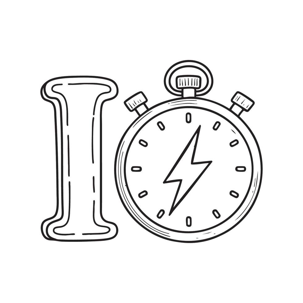 A doodle illustration of letter I and Instant vector