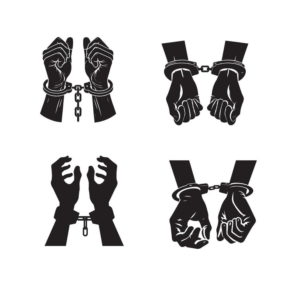 hands in handcuffs vector