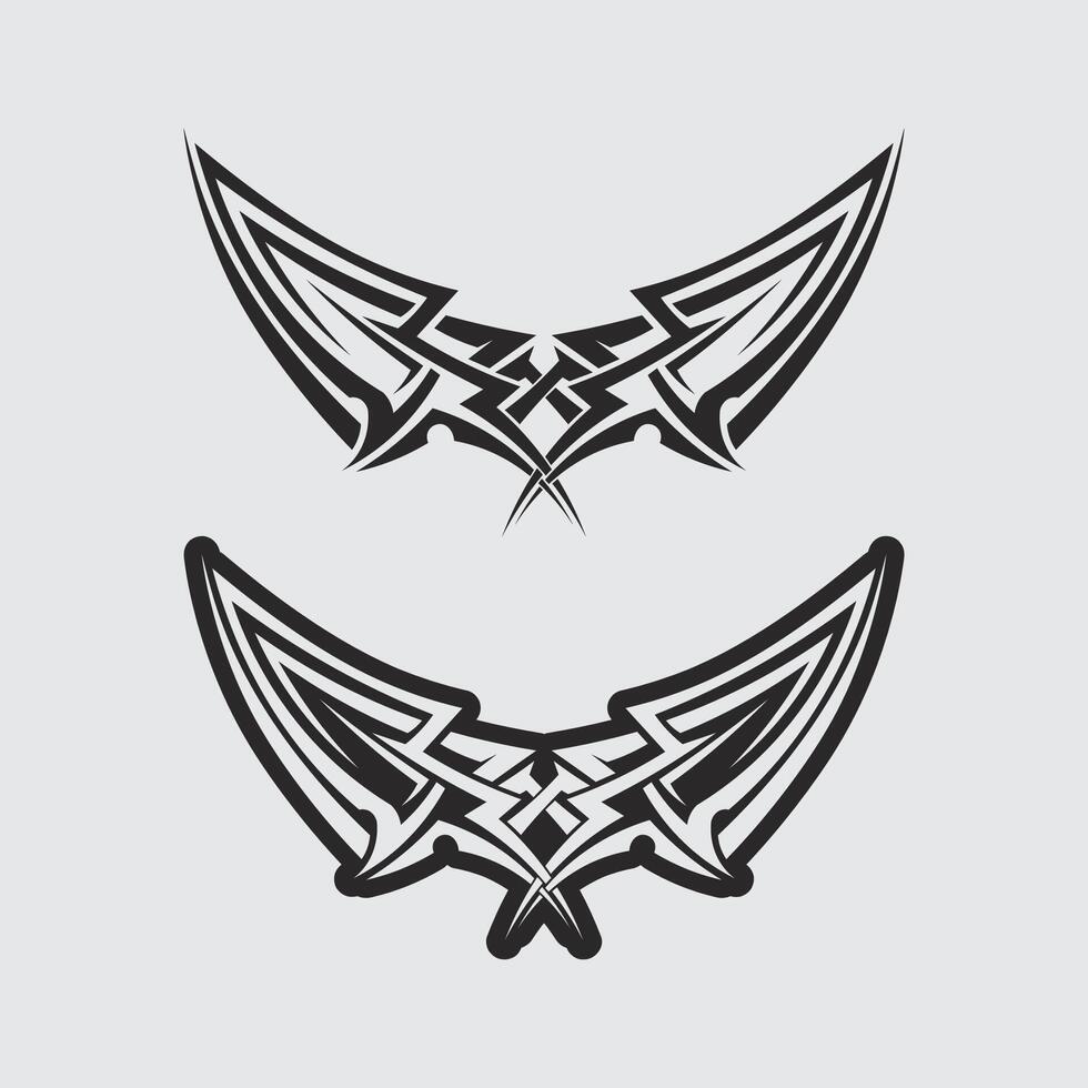black tribal design icon and sign tribals vector